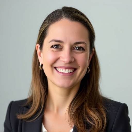 Retrato profissional de Carla Mendes, consultora de comunicaäão da Oratória Brilhante, com um sorriso acolhedor.